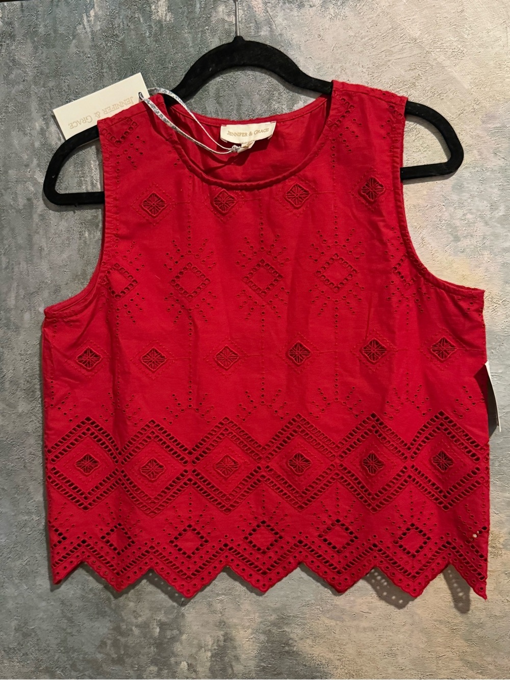 NWT 🔥 Rare JENNIFER & GRACE ~ eyelet Top Blouse ~ Size S